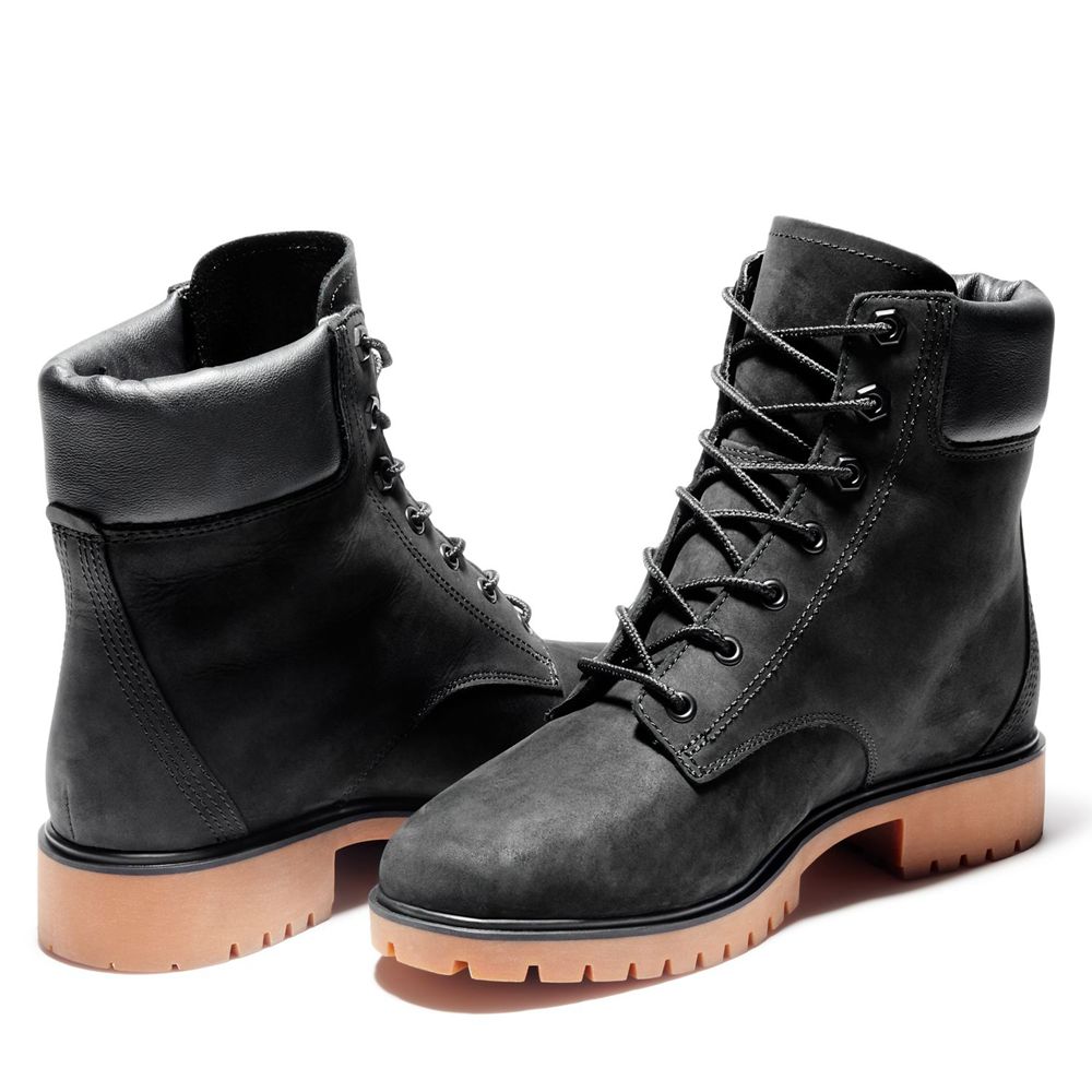 Bocanci 6-Inch Timberland Dama Negrii - Jayne Waterproof Piele - Romania - XOMDZU560